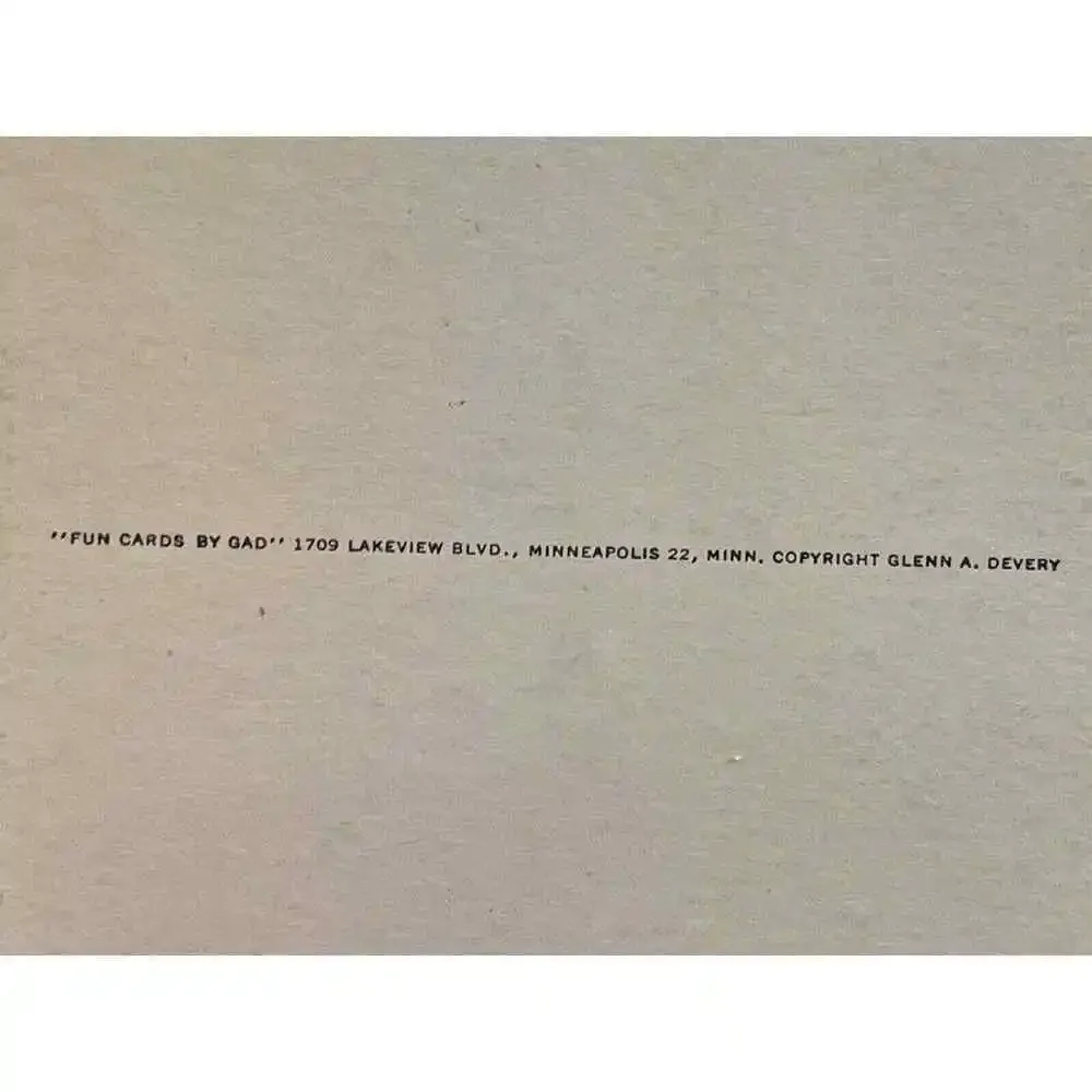 Hurry Up! 1954 Fun Cards by GAD Vintage Whimsical Postcard Unposted Man Woman